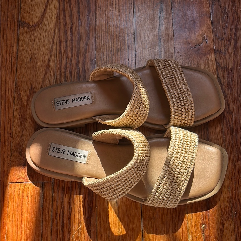 Steve Madden Tan Woven Sandals